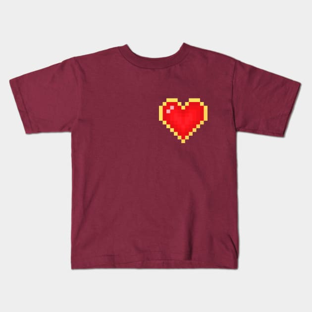 heart in 8 bit style Kids T-Shirt by MushroomEye